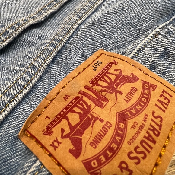 EUC Levi's [501] High-Rise Denim Cutoff Blue Jean Shorts + Button Fly | 30 · 10 - Picture 8 of 15